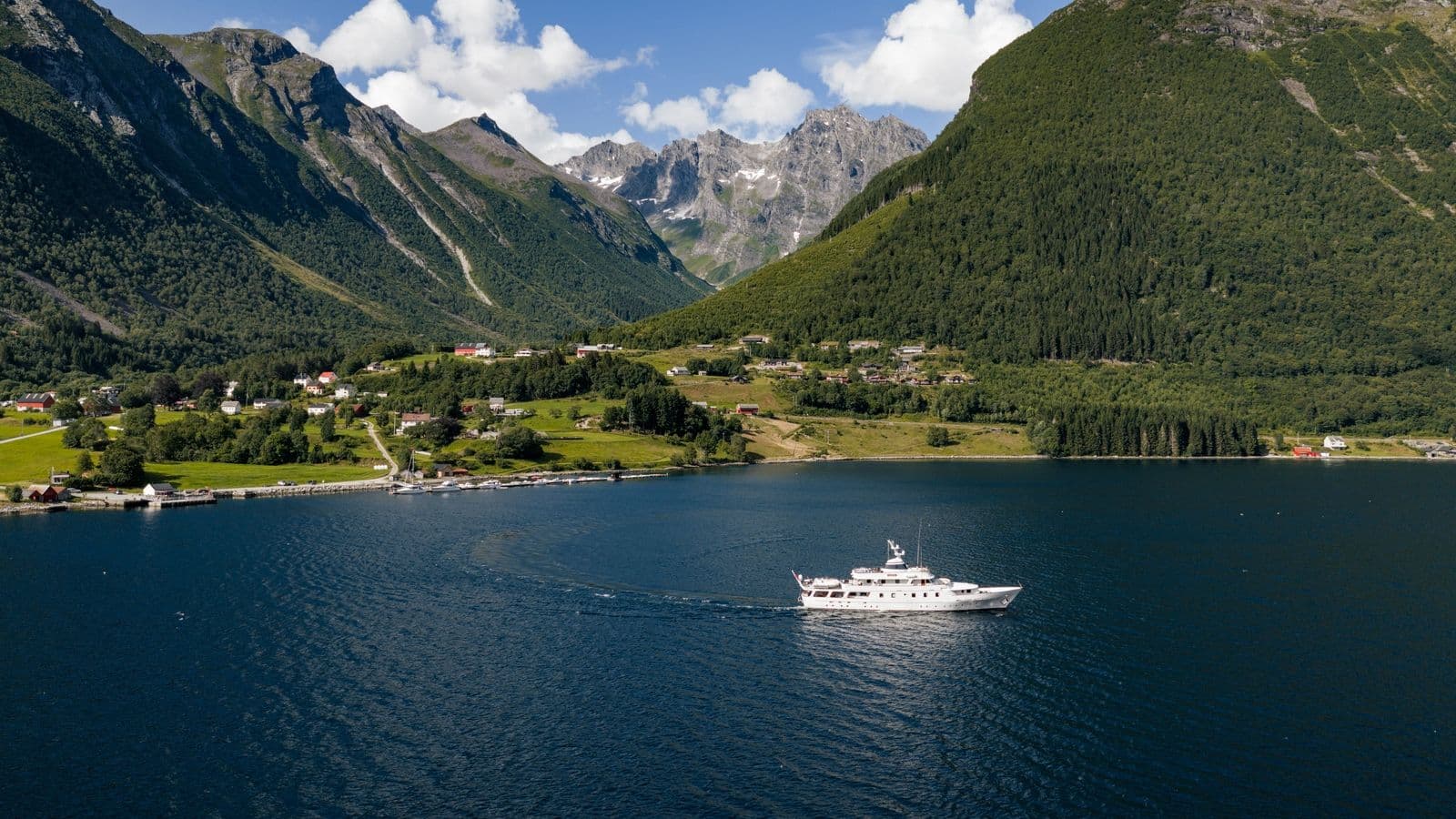 Chantal cruising through a Norwegian fjord